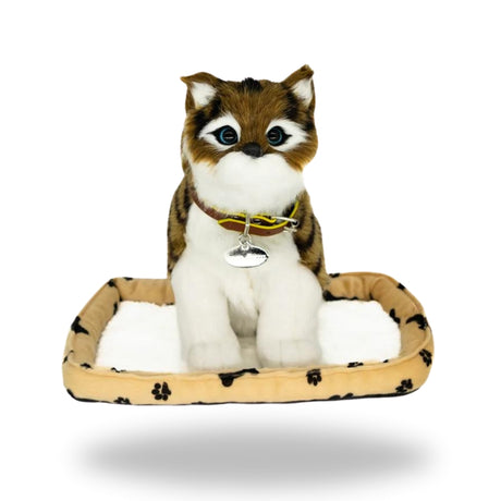 Front view of Sweet Petzzz Brown Tiger Cat realistic toy.