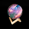 Galaxy Moon Lamp with Wooden Frame