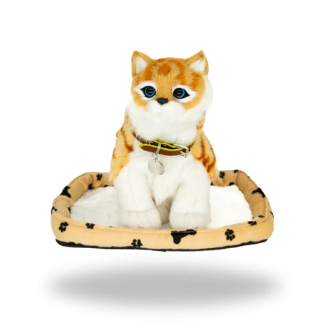 Front view of Sweet Petzzz Ginger Cat realistic toy.