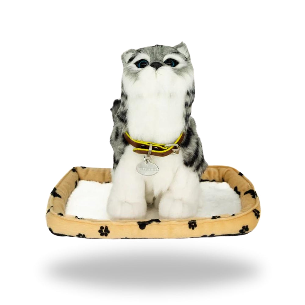 Front view of Sweet Petzzz Gray Tiger Cat realistic toy.