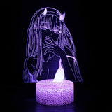 Illuminated Yumeko Jabami Smiling 3D Lamp in Dark Setting