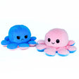 Reversible Plush Octopus - Pink and Light Blue with Joyful and Grumpy Faces