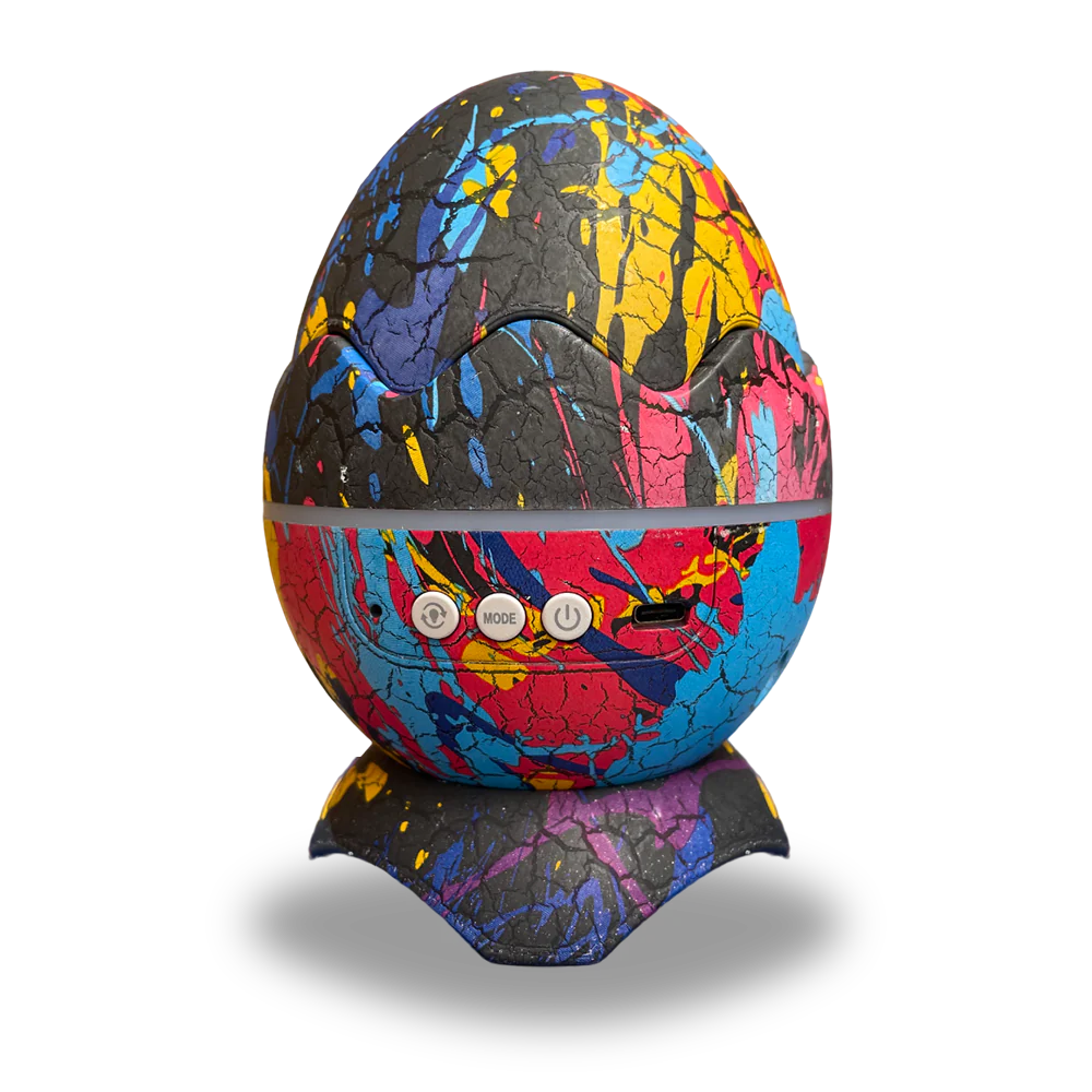 dinosaur egg galaxy projector black rainbow