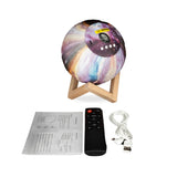 moon galaxy projector with control, cables and usage guide