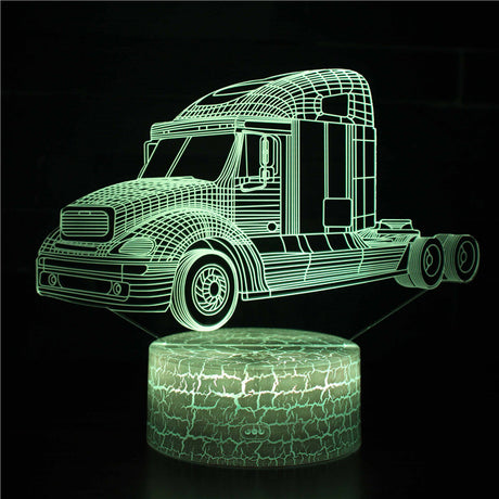 illuminated Truck Optimus Prime 3d lamp in dark setting