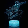 Illuminated Spiderman 3D Lamp in Dark Setting