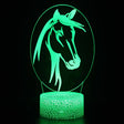 Illuminated Horse Portrait 3d lamp in dark setting