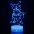 Illuminated  Puppy Dog 3D Lamp in Dark Setting