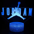 Illuminated Basketball - Michael Jordan text behind player 3D Lamp in Dark Setting
