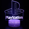 Iluminated PlayStation Logo 3D Lamp in Dark Setting