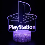 Iluminated PlayStation Logo 3D Lamp in Dark Setting