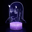 Illuminated Darling In The Franxx - Zero Two Horns 3D Lamp in Dark Setting