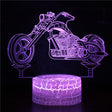 Illuminated Harley Davidson Long Front Wheel Motorbike 3D Lamp in Dark Setting