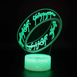 Illuminated 3D Lamp - Lord Of The Rings - Ring Of Power in dark setting