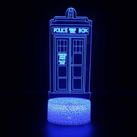 Illuminated Doctor Who - Tardis 3D Lamp in Dark Setting