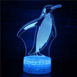 Illuminated Penguin 3D Lamp in Dark Setting