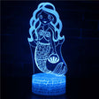 illimunated cute mermaid 3d lamp for kids in a dark setting