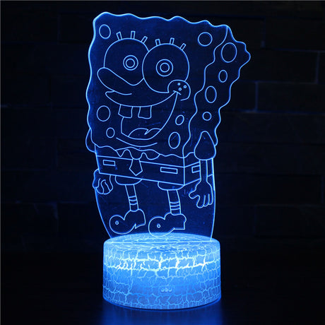 Illuminated SpongeBob SquarePants 3D Lamp in Dark Setting