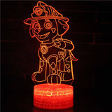 Illuminated PAW PATROL MARSHALL 3D Lamp in Dark Setting