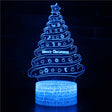 Illuminated Merry Christmas tree 3D Lamp in Dark Setting