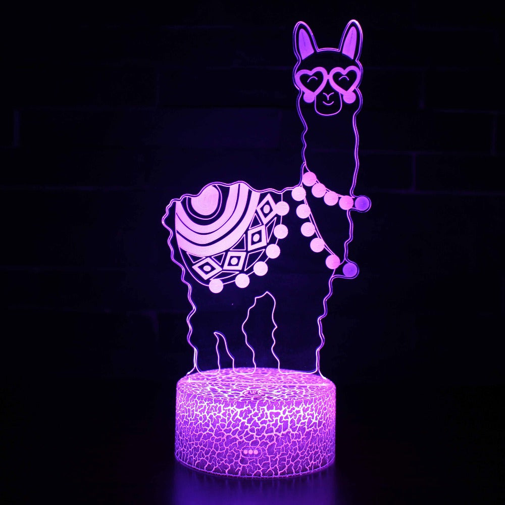Illuminated Fortnite - Llama With Sunglasses 3D Lamp in Dark Setting