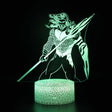 Illuminated AQUAMAN 3D Lamp in Dark Setting