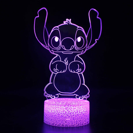 Illuminated Lilo & Stitch - Stitch 3D Lamp in Dark Setting
