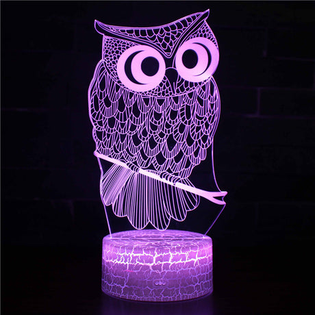 illuminated owl 3d light